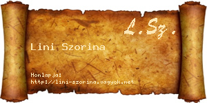 Lini Szorina névjegykártya